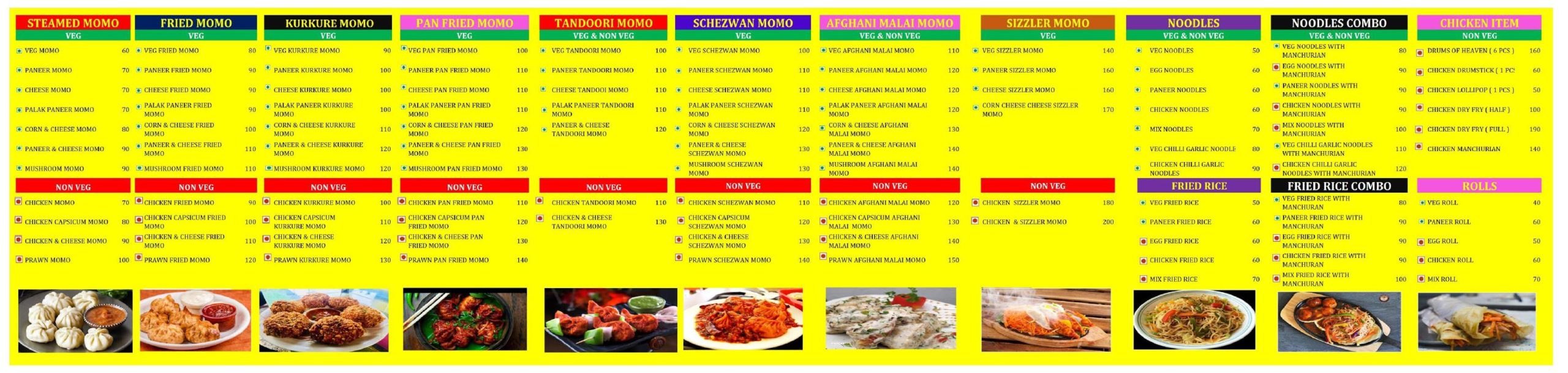 momo mia food menu